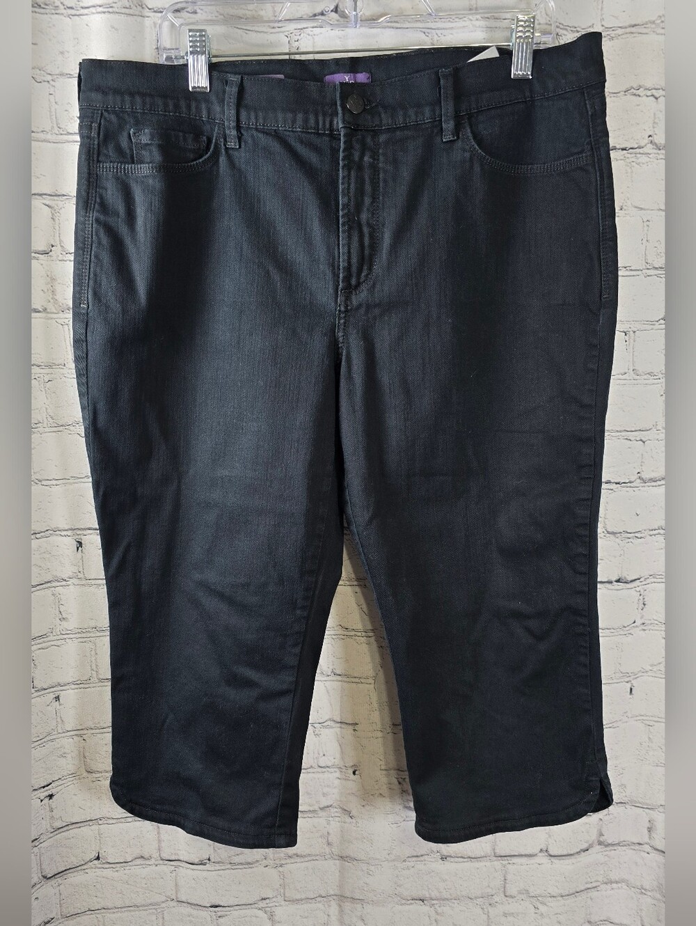 NYDJ Women's Ariel Black‎ Cropped Capri Jeans Size 16P